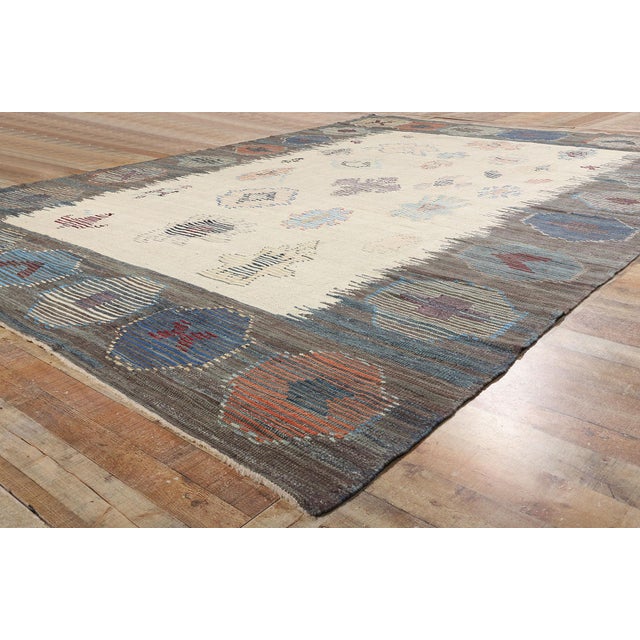 Textile Vintage Turkish Tribal Kilim Rug - 10'02 X 14'02 For Sale - Image 7 of 9