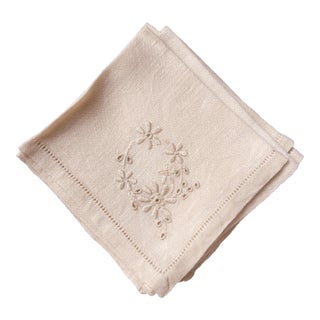 Vintage Linen Tea Napkins (Set of Six) For Sale