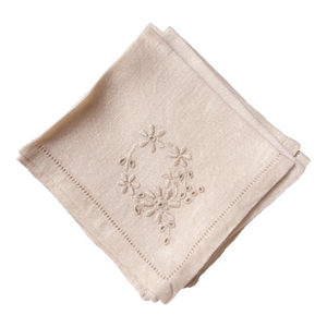 Vintage Linen Tea Napkins (Set of Six)