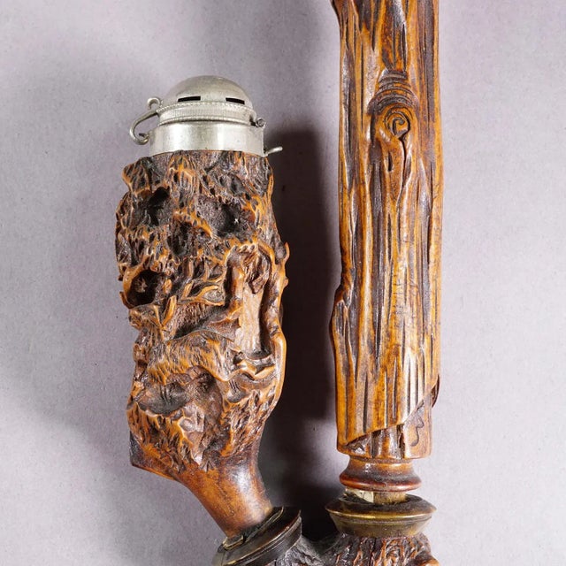 Wood Carved Black Forest Tobacco Pipe, Germany Ca. 1900 For Sale - Image 7 of 9