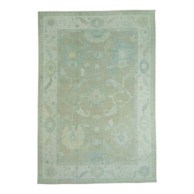 Turkish Oushak Rug 12'4" x 18'1" #19297 For Sale