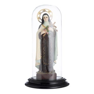 Religious Artist, Saint Teresa of the Child Jesus, 19th Century, Wood with Glass & Metal Details For Sale