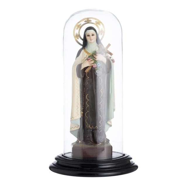 Religious Artist, Saint Teresa of the Child Jesus, 19th Century, Wood with Glass & Metal Details For Sale