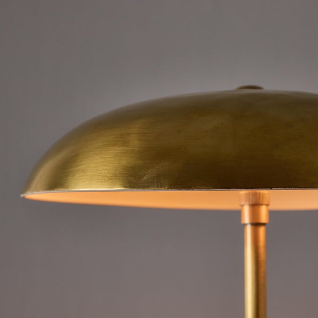 1940s Giovanni Michelucci Patinated Brass Adjustable Banker Lamp for Lariolux For Sale - Image 14 of 18