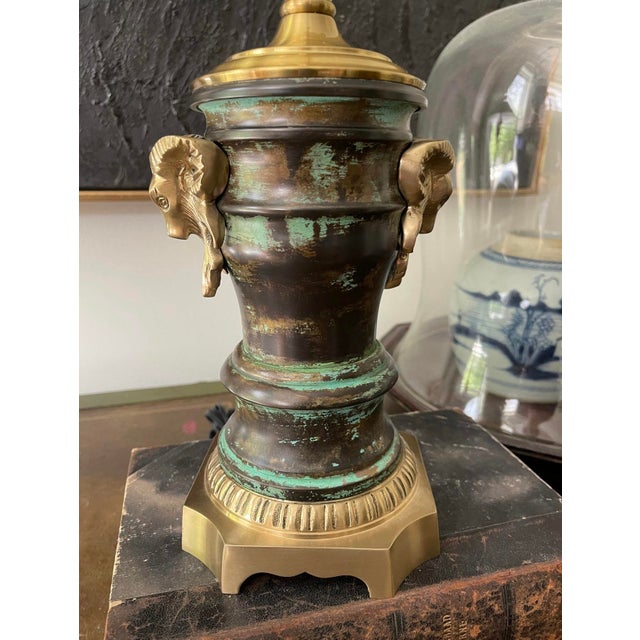 Mid 20th Century Vintage Wildwood Brass Rams Head Lamp For Sale - Image 5 of 10