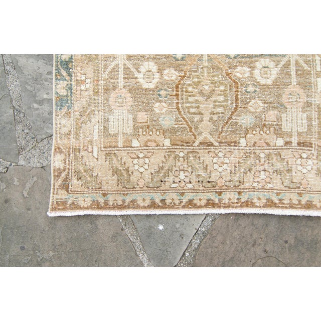 Abstract House of Séance - 1910s Antique Kurdish Hand-Knotted Runner - 3’1” X 13’10” For Sale - Image 3 of 10