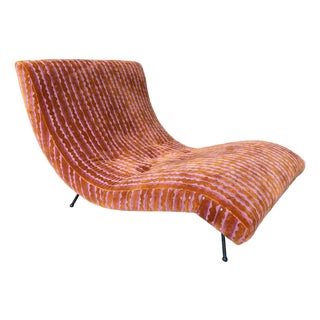 Adrian Pearsall for Craft Associates Iron Base Wave Chaise in Elitis Fabric Fully Restored For Sale