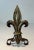 1940s Bronze and Wrought Iron Andirons With a Fleur-de-lys - a Pair For Sale - Image 10 of 12