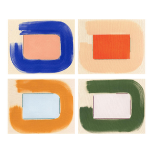 Colorful Abstract Prints Set of 4, Emily Keating Snyder, 30 X 38 Unframed Prints