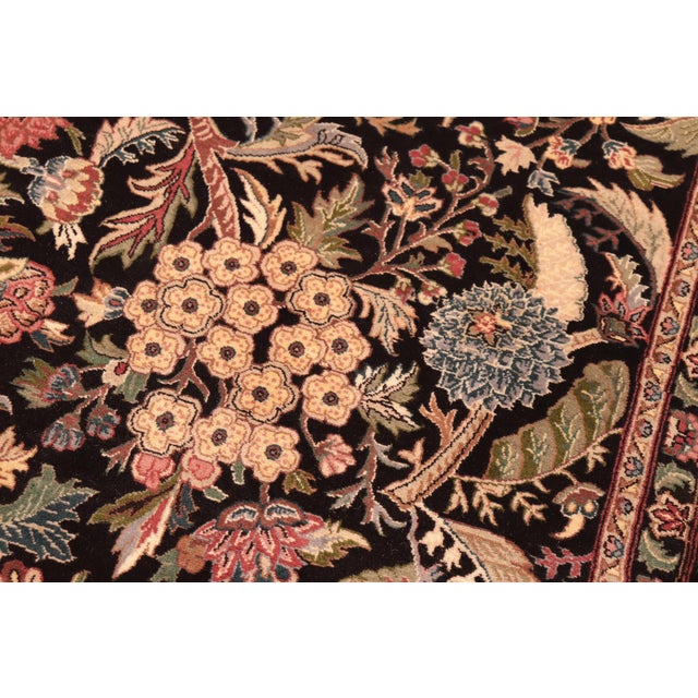Art Nouveau 1990's Pak-Persian Black/Pink Wool Rug - 6'0'' X 9'3'' For Sale In New York - Image 6 of 9