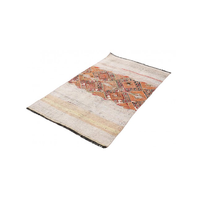Handwoven vintage decorative kilim rug from Marash region of Turkey. Approximately 50-60 years old. In good condition....