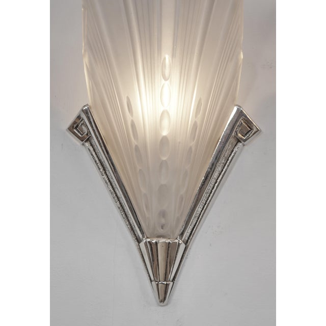 French Art Deco Wall Sconces by Jean Gauthier Ejg 1920s France - A Pair For Sale - Image 9 of 13