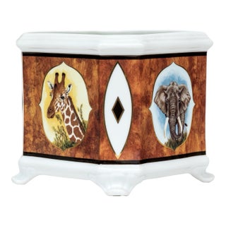 Late 20th Century Lynn Chase African Portraits "Chase" Ceramic Footed Planter For Sale