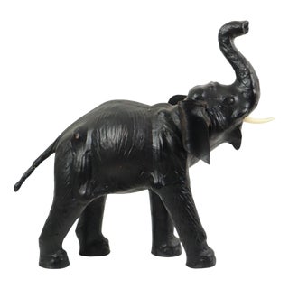Large Vintage Leather Elephant in the style of Omersa, 1970s For Sale