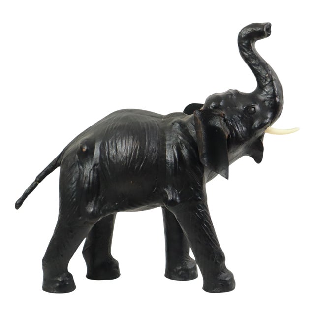 Large Vintage Leather Elephant in the style of Omersa, 1970s For Sale