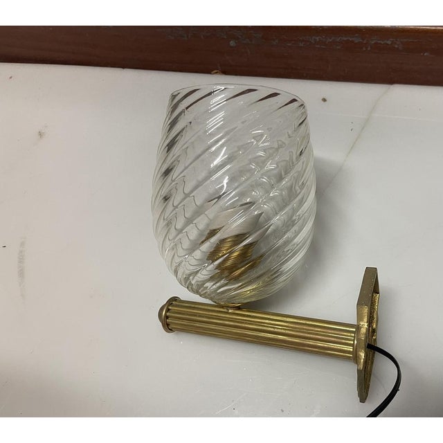 Murano Glass and Brass Sconces, 1960s, Set of 2 For Sale - Image 6 of 9