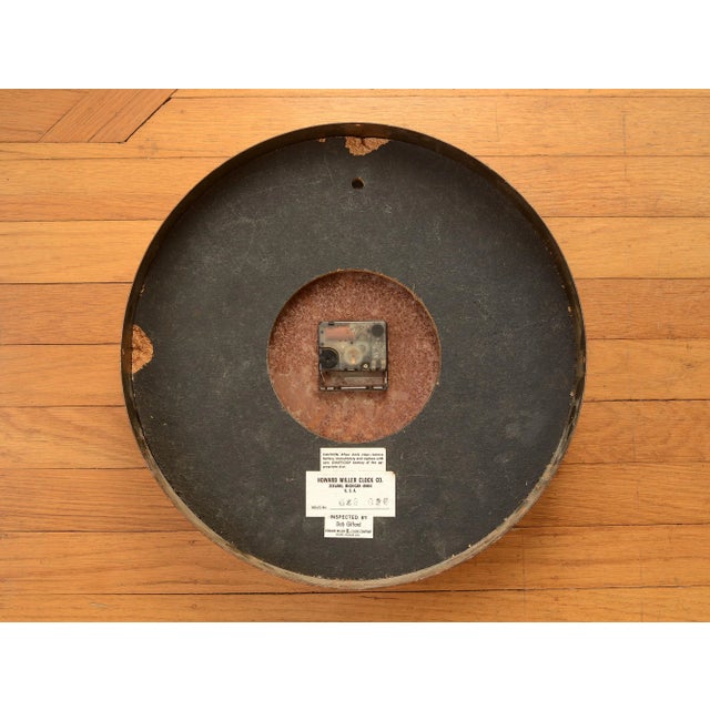 1950s Large Industrial Mid-Century Modern Howard Miller Metal School Clock For Sale - Image 11 of 13