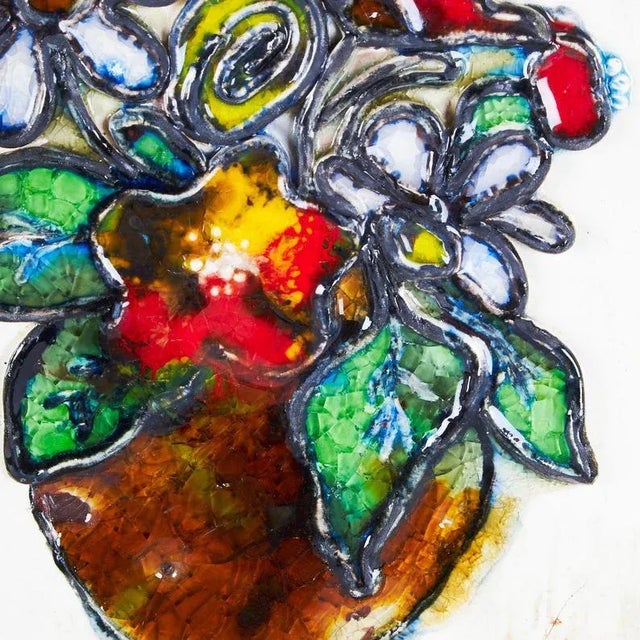 1960s Glass Enamel Framed Art | Van Pelt Galleries | H Jacobson For Sale - Image 5 of 8