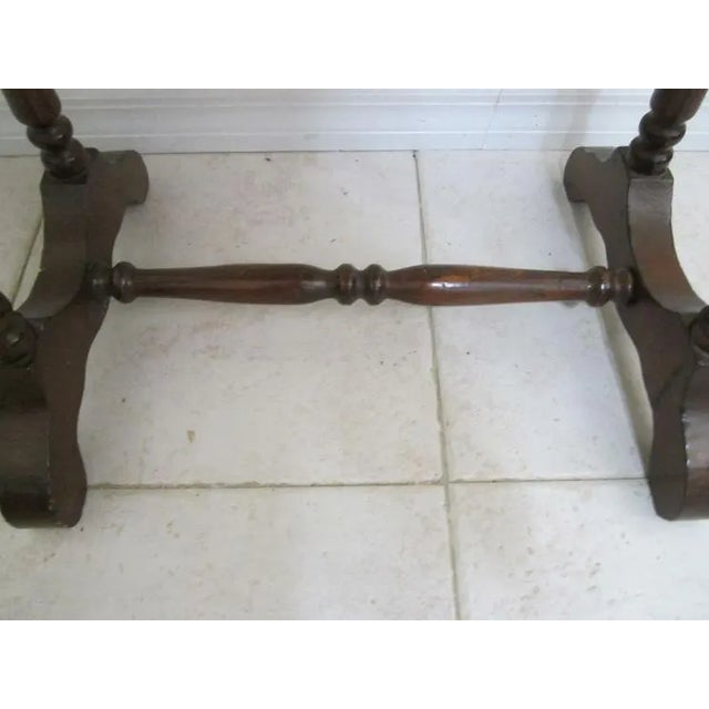 Vintage Colonial Style Wood Accent Table Dark Tone For Sale - Image 9 of 10