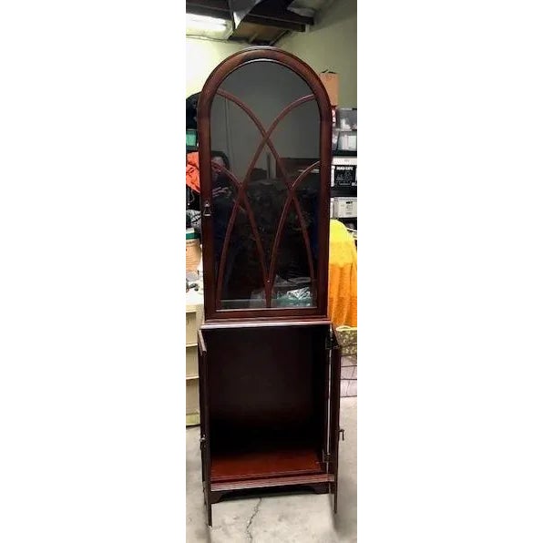 Mid-Century Modern style Curio or Display Cabinet. Cabinet purchased from Bombay Outlet. Bottom section has additional...