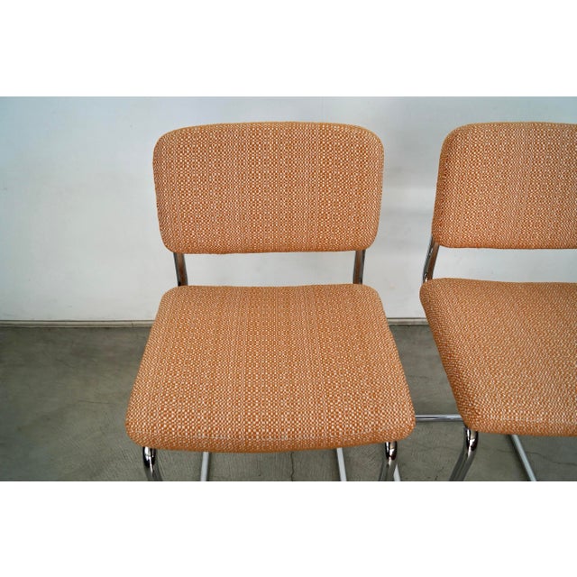 Metal Mid-Century Modern Cesca Chrome Bar Stools by Chomcraft - A Pair For Sale - Image 7 of 12