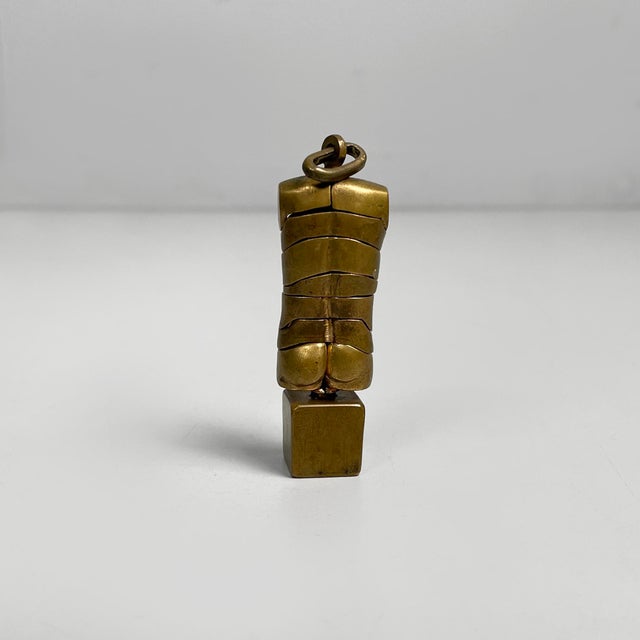 Spanish Golden Metal Micro David Off Sculpture by Miguel Berrocal, 1969-71 For Sale - Image 9 of 14