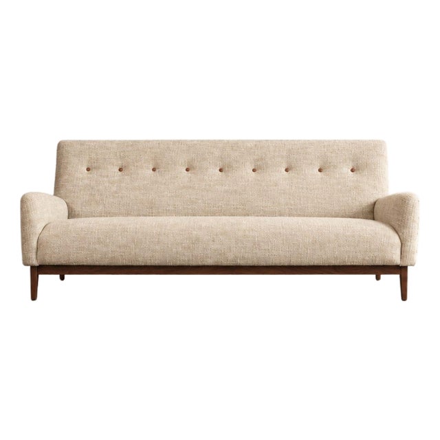 Mid-Century Modern Walnut Floating Sofa, Model U-150 by Jens Risom, Circa 1950s For Sale