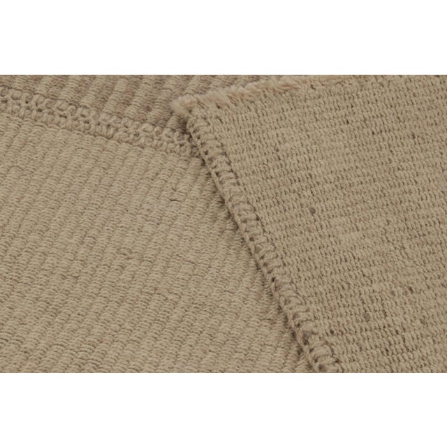 Textile Rug & Kilim's Accent Kilim, Beige and Light Brown Textural Stripes For Sale - Image 7 of 7