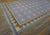 1930s Blue Gray Diamond Antique Indian Cotton Dhurrie Carpet 9'7'' X 15'7'' Flatweave Rug For Sale - Image 9 of 14