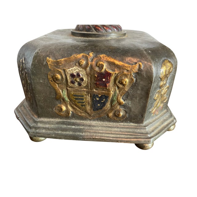 Caldwell Pewter and Bronze Table Lamps - A Pair For Sale - Image 12 of 13