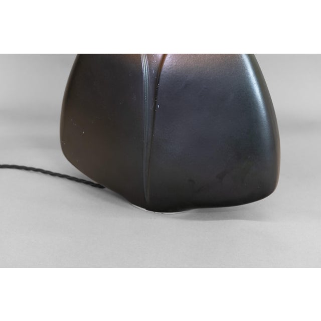 Black Mid-Century Modern Porcelain Table Lamp, 1960s For Sale - Image 8 of 9