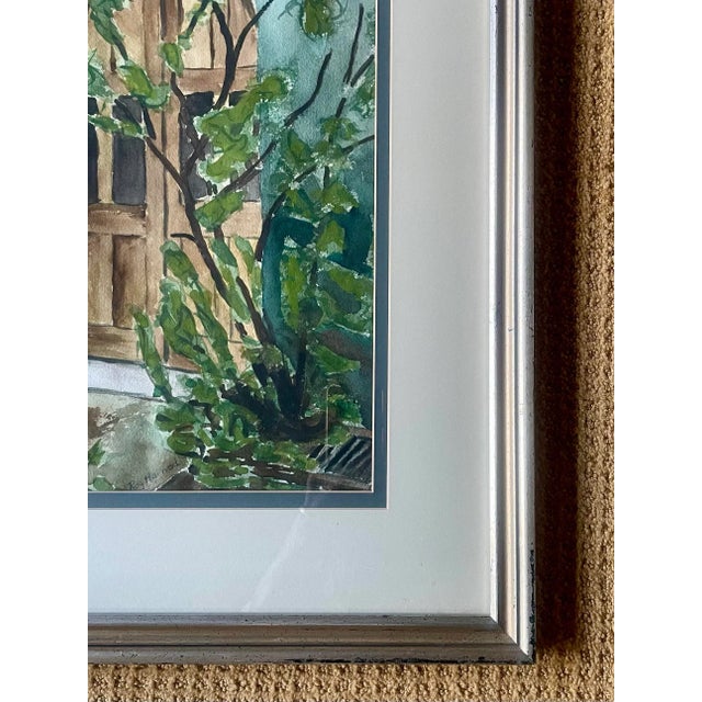 Wood Original "Arched Entrance" Watercolor Painting by Roy Harned, 1970s For Sale - Image 7 of 12