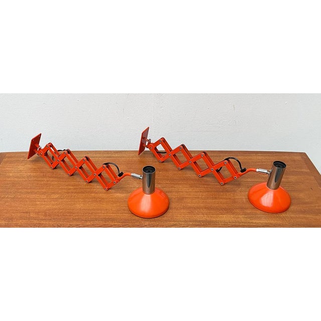 Mid-Century Modern Mid-Century German Space Age Scissor Wall Lamp from Hustadt Leuchten, 1960s, Set of 2 For Sale - Image 3 of 18