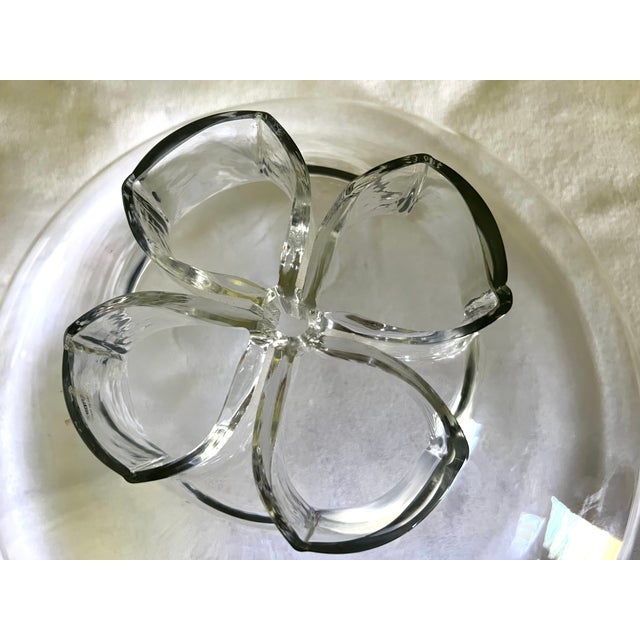 Rare Alfredo Barbini Murano Hand-Blown Art Glass Lotus Vase / Centerpiece Bowl With Four-Petal Opening, Italy, 13” For Sale - Image 12 of 14