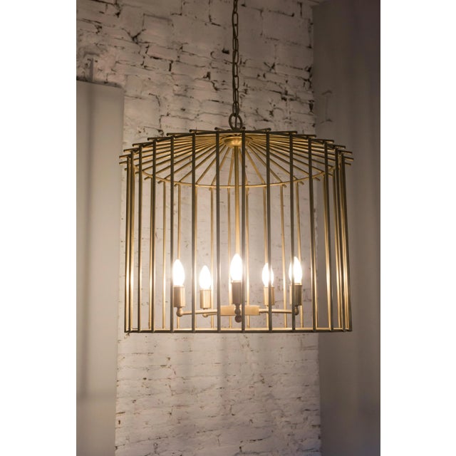 Medium Cage Chain Chandelier by Niccolo De Ruvo for Brass Brothers For Sale - Image 4 of 8