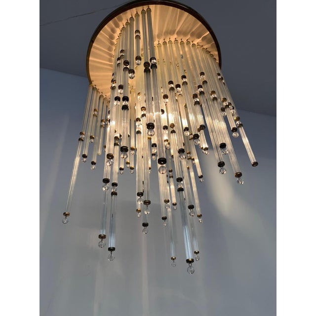 1970s Small Mid-Century Glass Chandelier from Kinkeldey, Germany, 1970s For Sale - Image 5 of 9