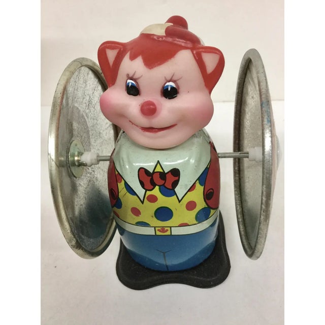 Vintage Wind-Up Toy Bear Whirling Wheel New in Box For Sale - Image 4 of 9