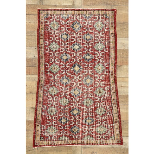 Red Vintage Turkish Sivas Rug - 02'08 x 04'07 For Sale - Image 8 of 9