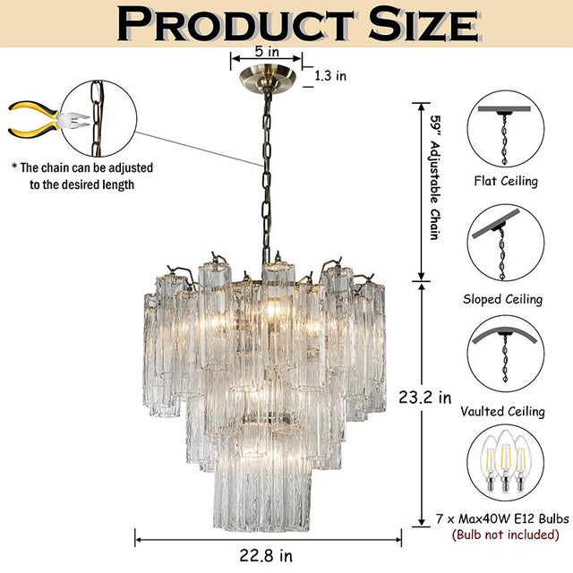Add a touch of vintage glamour to your space with this tiered flower-glass chandelier finished in warm aged bronze....