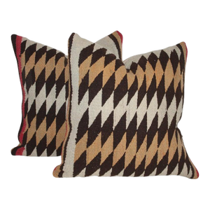 Wool Geometric Weaving Pillows, Pair