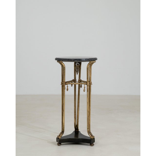 Mid 20th Century France Empire Black Brass Pedestal For Sale - Image 9 of 11