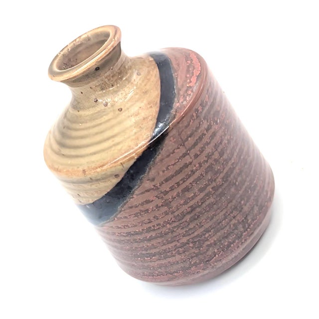 1970s Vintage Glazed Stoneware Bud Vase For Sale - Image 5 of 10