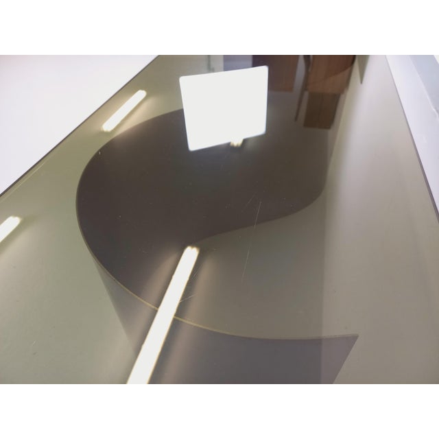 Vintage Space Age Rectangular Coffee Table in Steel and Smoked Glass, 1970s For Sale - Image 16 of 17