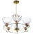 Italian Brass Copper Blown Glass Chandelier For Sale