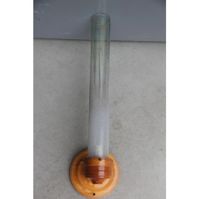 Wood Large Round Wood & Murano Glass Sconce, 1960s For Sale - Image 7 of 14