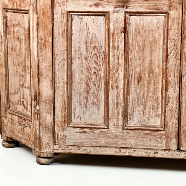 Large Antique Stripped Pine Housekeepers Cabinet, 1800s For Sale - Image 9 of 11