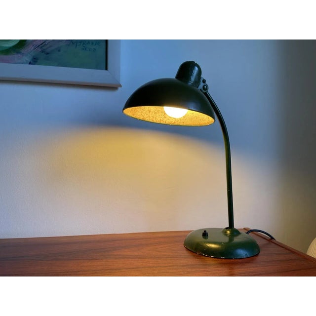 Metal German Bauhaus 6556 Desk Lamp in Green from Kaiser, 1930s For Sale - Image 7 of 13