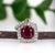 Modern 1.24ct Ruby Pendant W Earth Mined Diamonds in Solid 14k White Gold Cushion 6mm For Sale - Image 3 of 9