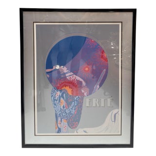 Signed Erte Framed Art Deco Show Poster Nature's Vanity For Sale