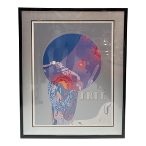 Signed Erte Framed Art Deco Show Poster Nature's Vanity